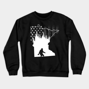 Minnesota Bigfoot American Flag Crewneck Sweatshirt